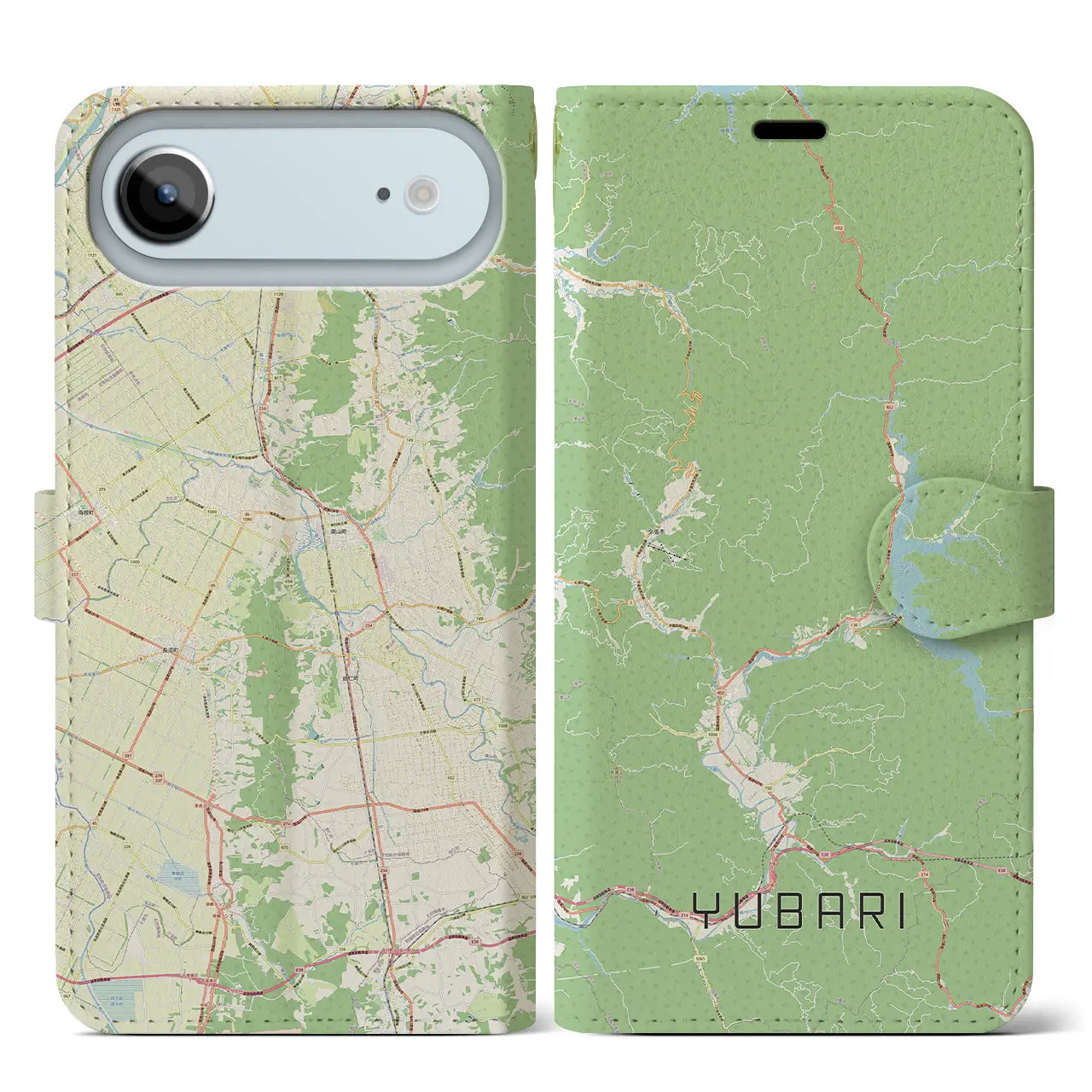 【夕張(北海道)】地図柄iPhoneケース(手帳タイプ)