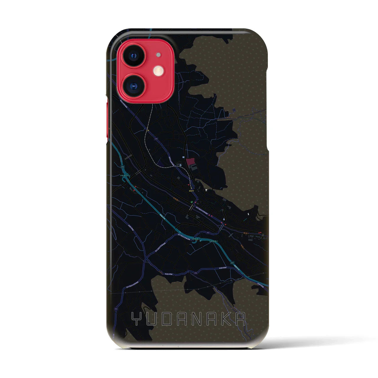 【湯田中(長野県)】地図柄iPhoneケース(バックカバータイプ)