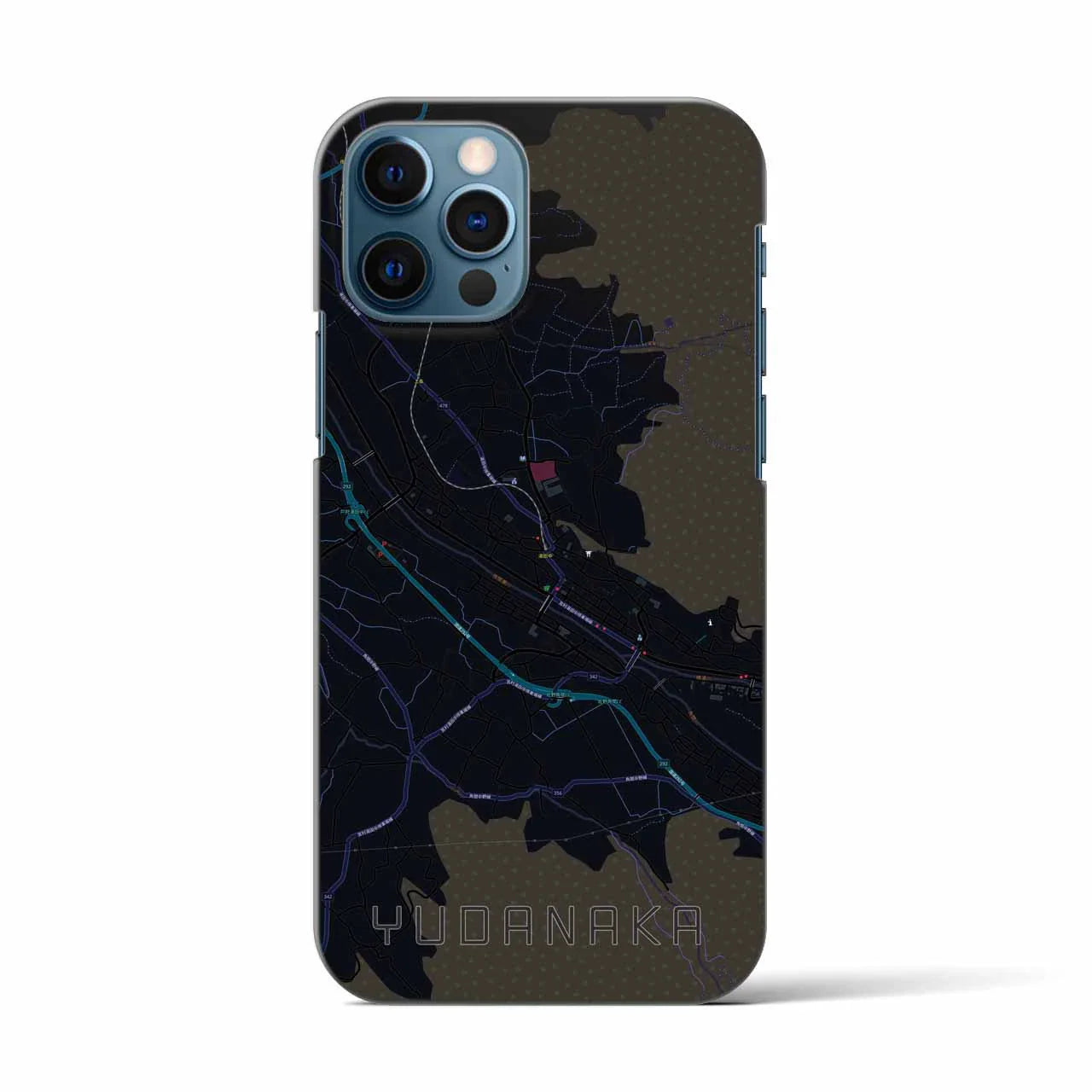 【湯田中(長野県)】地図柄iPhoneケース(バックカバータイプ)