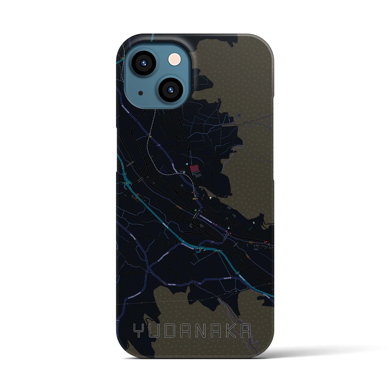 【湯田中(長野県)】地図柄iPhoneケース(バックカバータイプ)