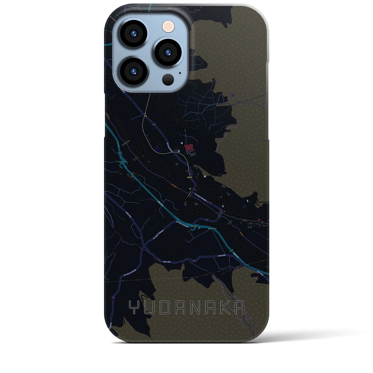 【湯田中(長野県)】地図柄iPhoneケース(バックカバータイプ)