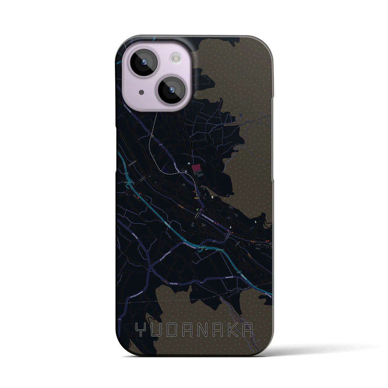【湯田中(長野県)】地図柄iPhoneケース(バックカバータイプ)