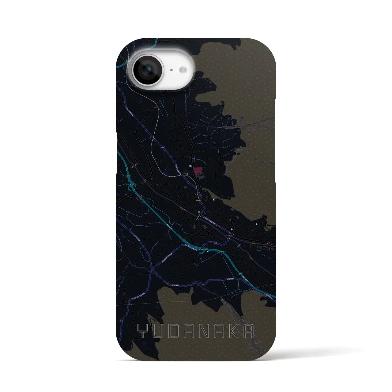 【湯田中(長野県)】地図柄iPhoneケース(バックカバータイプ)