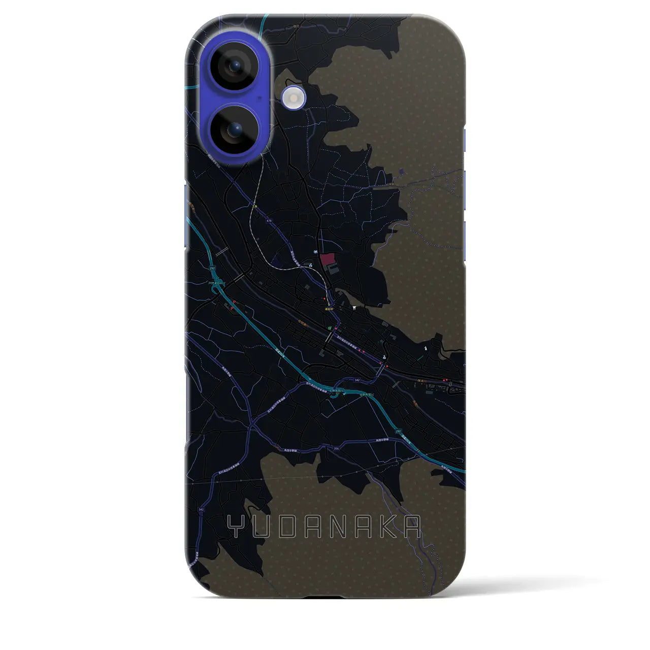 【湯田中(長野県)】地図柄iPhoneケース(バックカバータイプ)