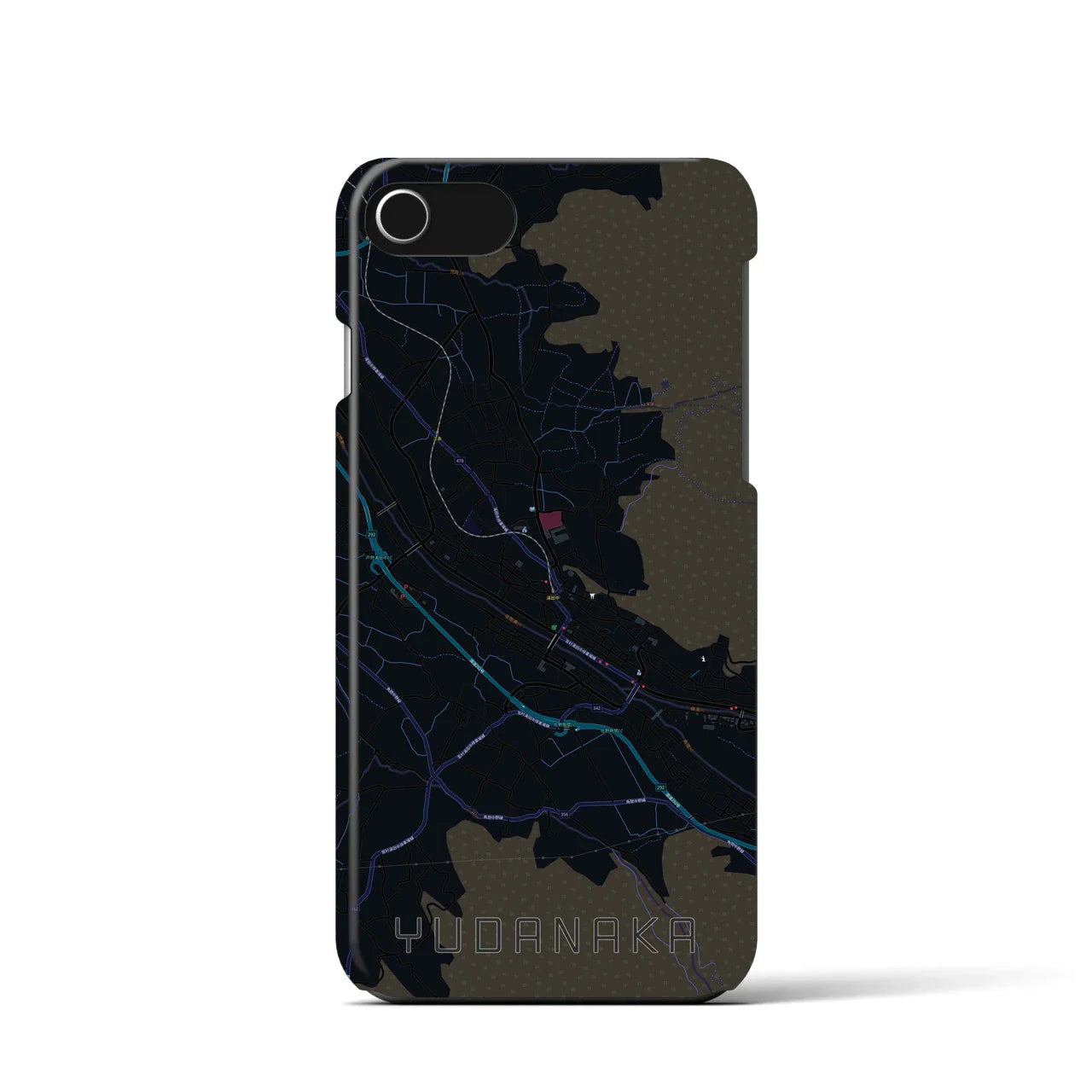 【湯田中(長野県)】地図柄iPhoneケース(バックカバータイプ)