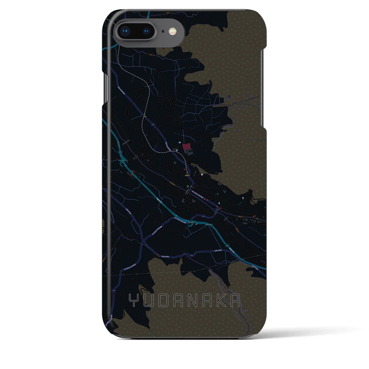 【湯田中(長野県)】地図柄iPhoneケース(バックカバータイプ)