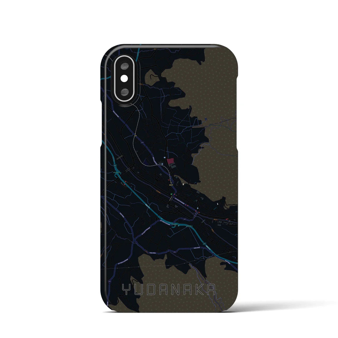 【湯田中(長野県)】地図柄iPhoneケース(バックカバータイプ)