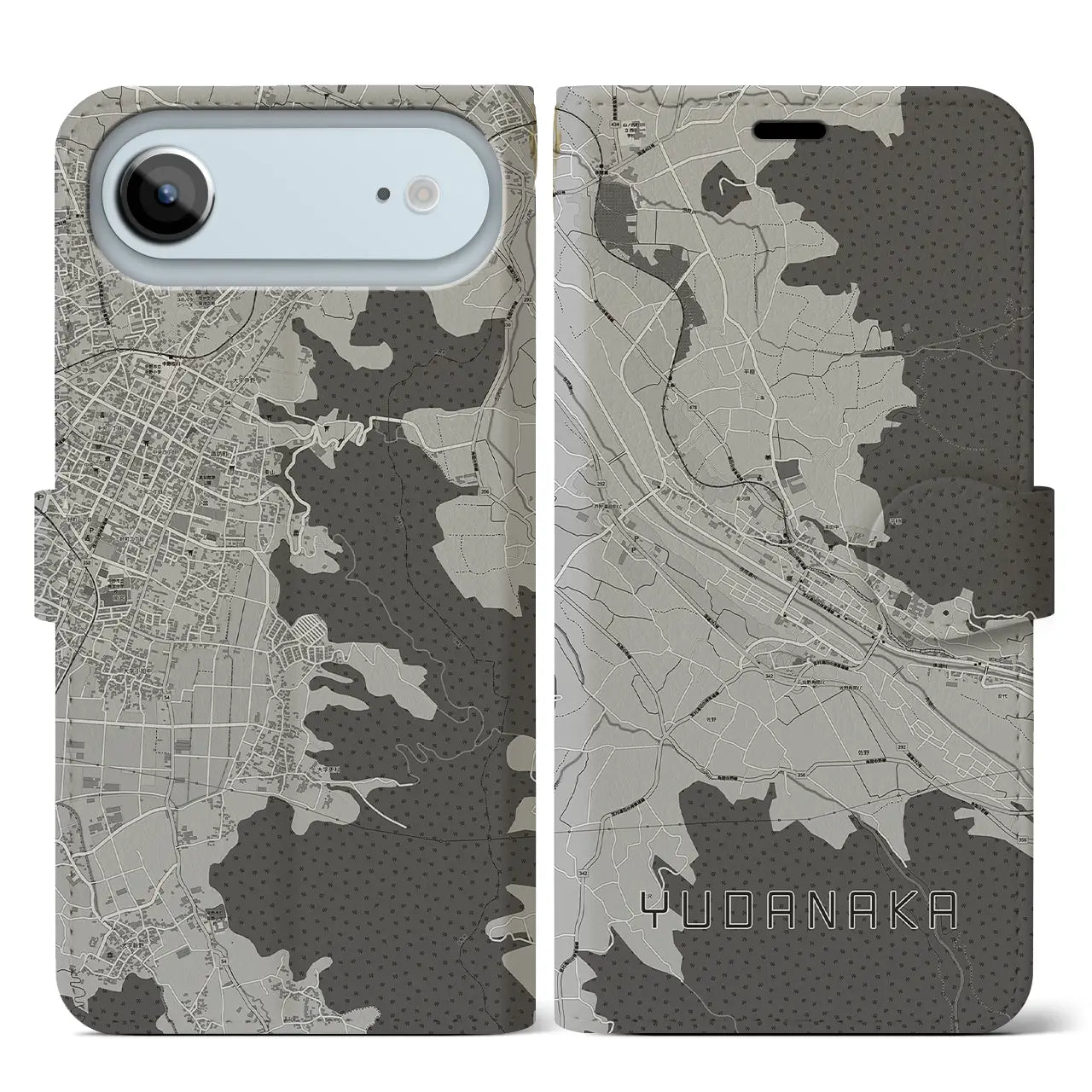 【湯田中(長野県)】地図柄iPhoneケース(手帳タイプ)