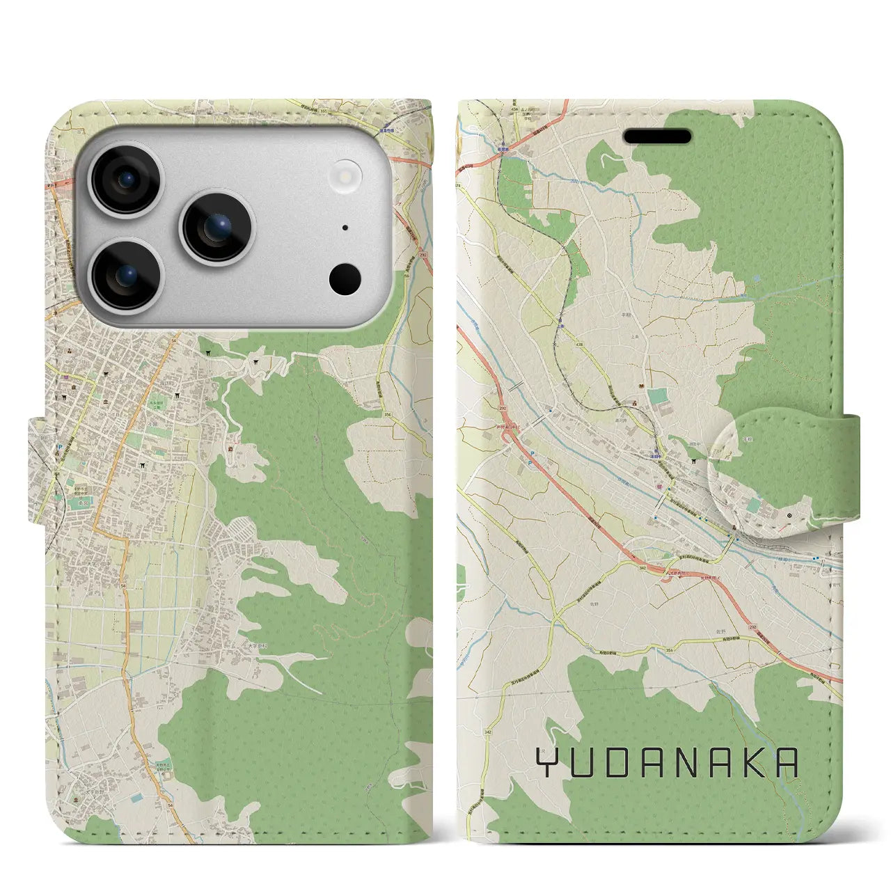 【湯田中(長野県)】地図柄iPhoneケース(手帳タイプ)