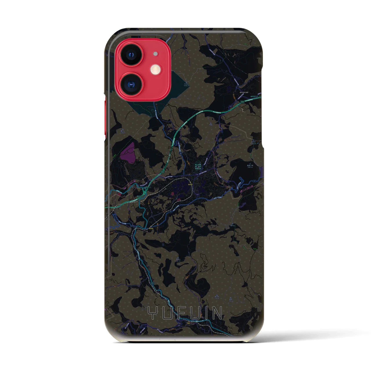 【湯布院(大分県)】地図柄iPhoneケース(バックカバータイプ)