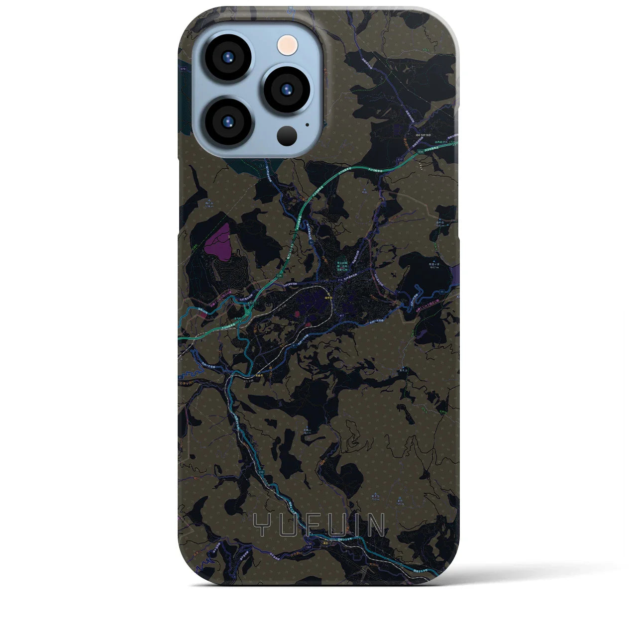 【湯布院(大分県)】地図柄iPhoneケース(バックカバータイプ)