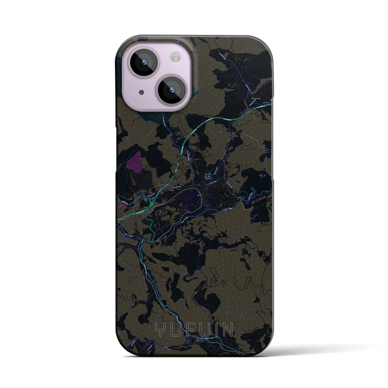 【湯布院(大分県)】地図柄iPhoneケース(バックカバータイプ)