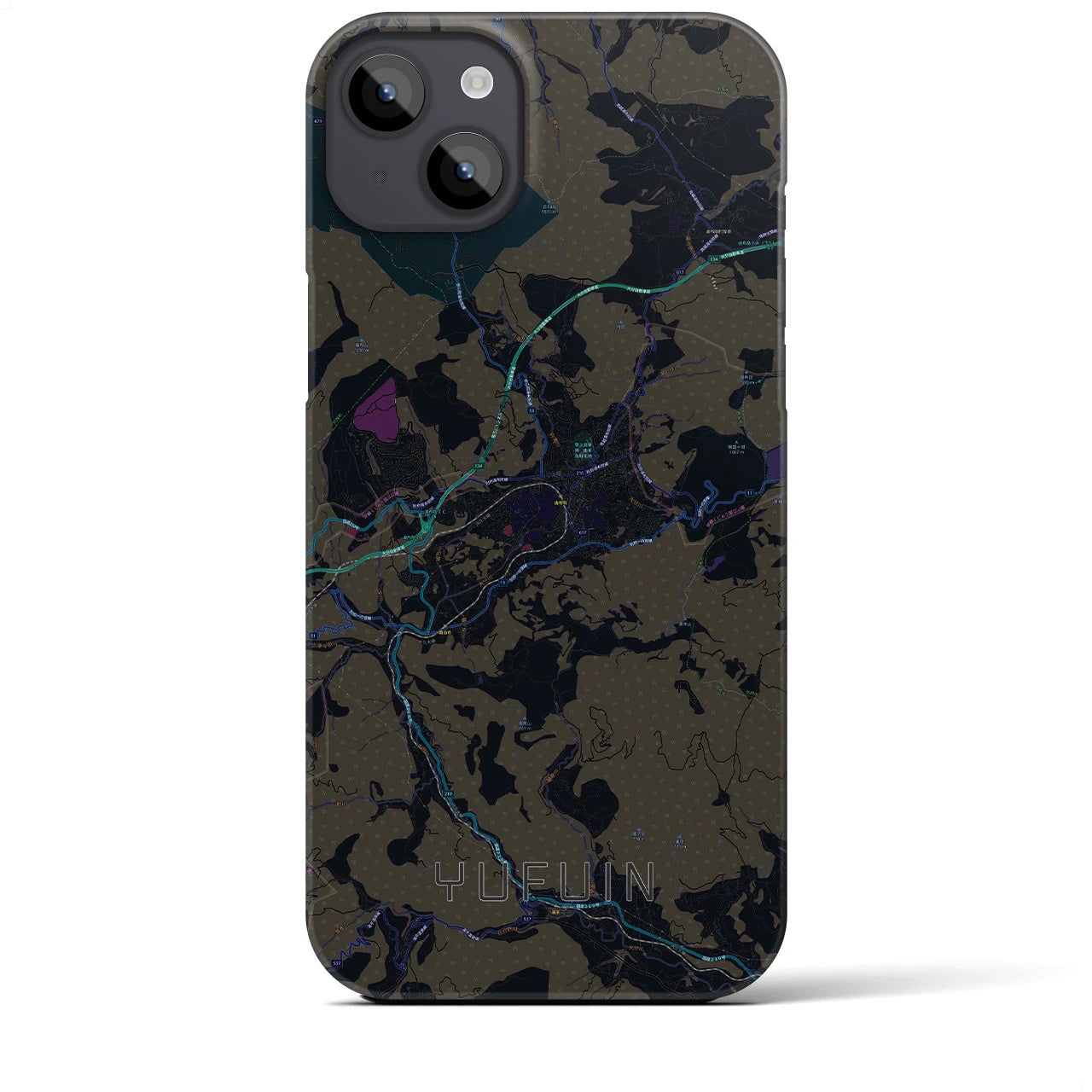 【湯布院(大分県)】地図柄iPhoneケース(バックカバータイプ)