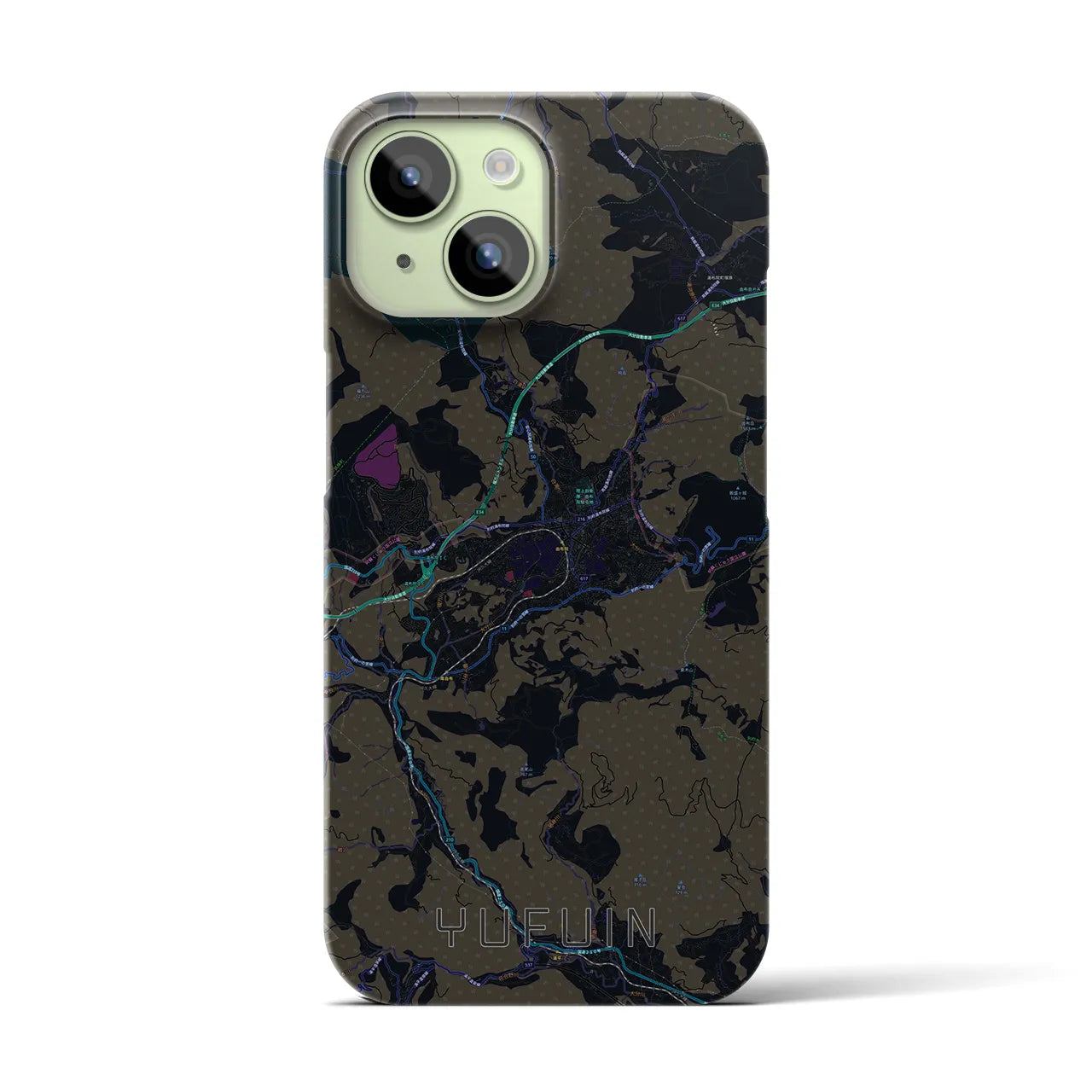 【湯布院(大分県)】地図柄iPhoneケース(バックカバータイプ)