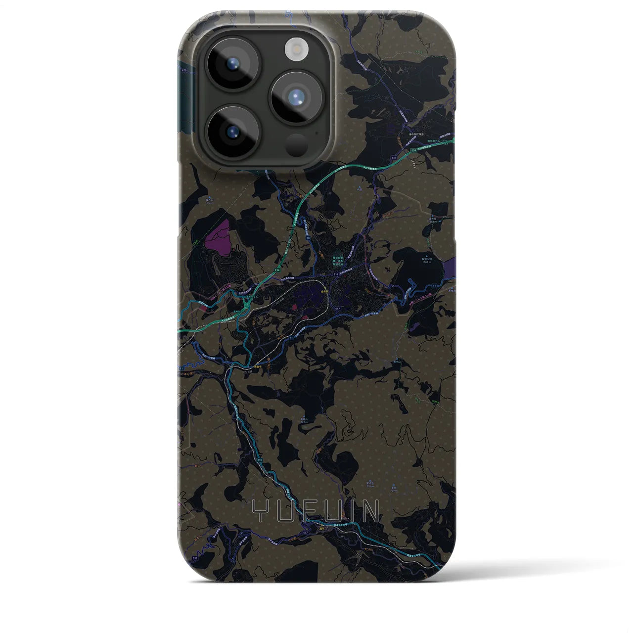 【湯布院(大分県)】地図柄iPhoneケース(バックカバータイプ)
