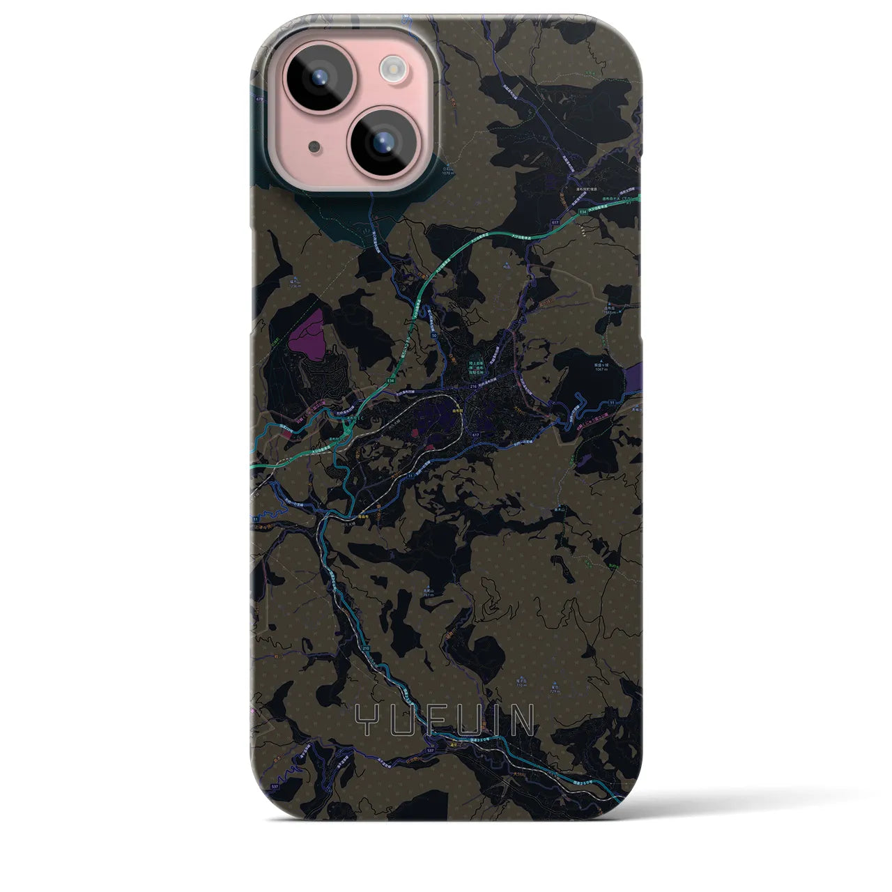 【湯布院(大分県)】地図柄iPhoneケース(バックカバータイプ)