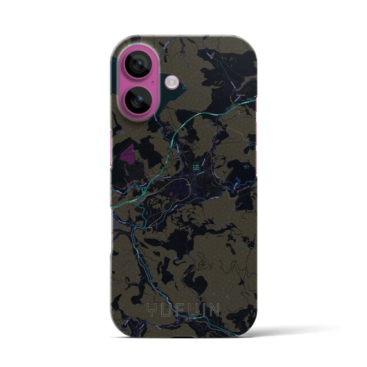 【湯布院(大分県)】地図柄iPhoneケース(バックカバータイプ)