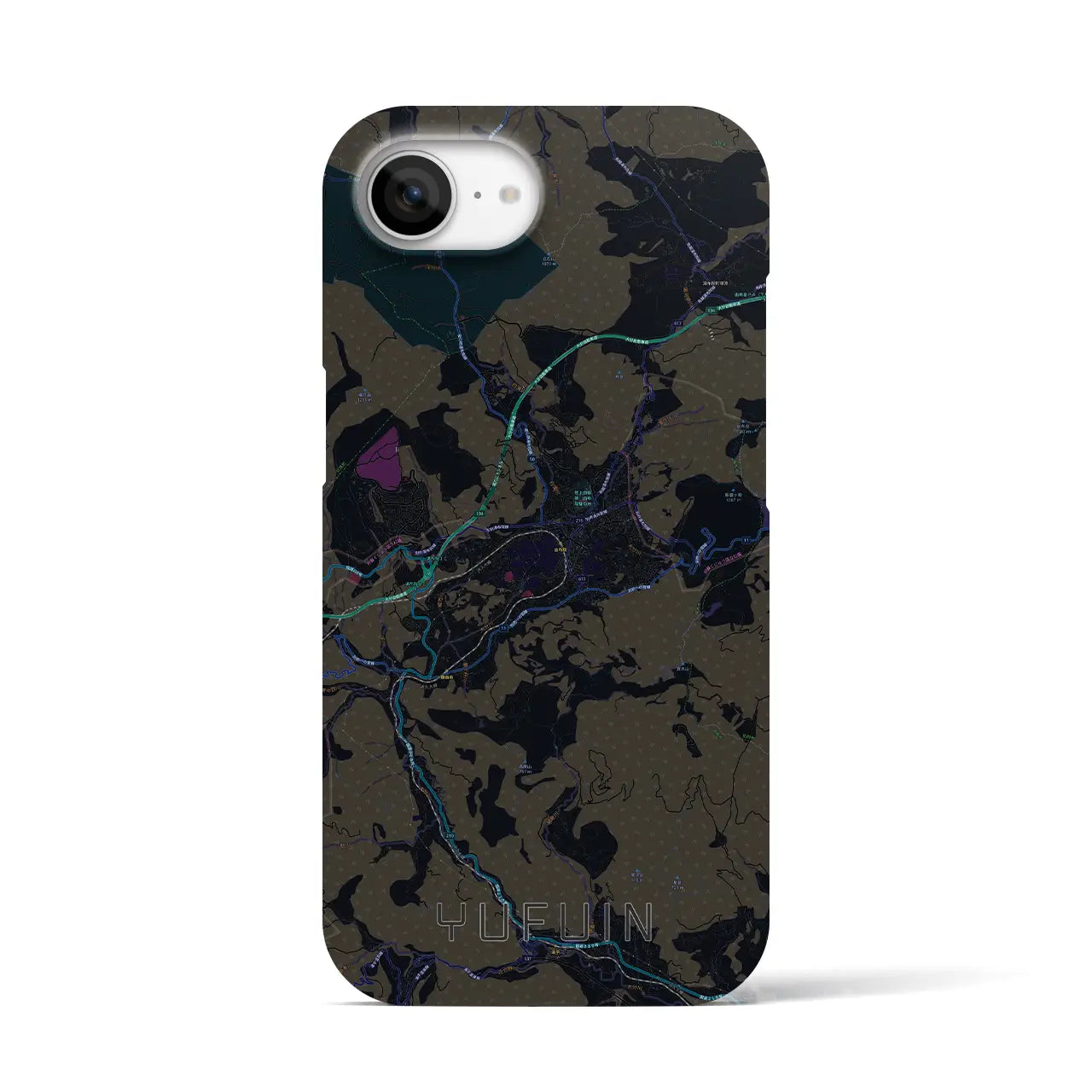 【湯布院(大分県)】地図柄iPhoneケース(バックカバータイプ)