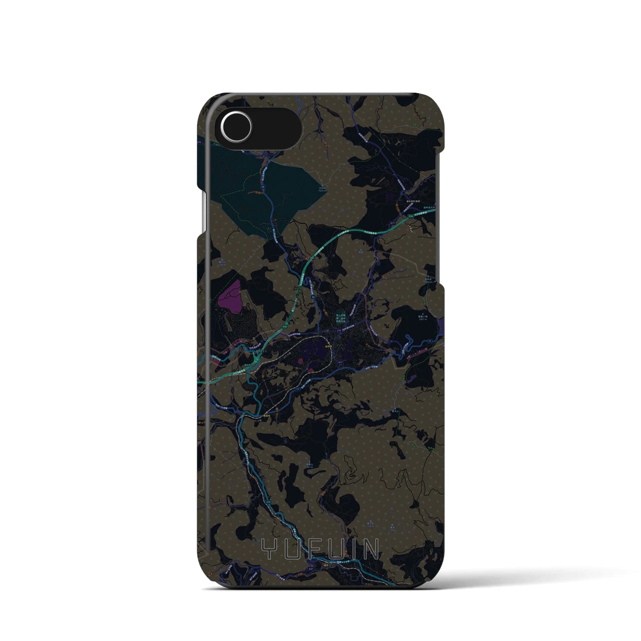 【湯布院(大分県)】地図柄iPhoneケース(バックカバータイプ)