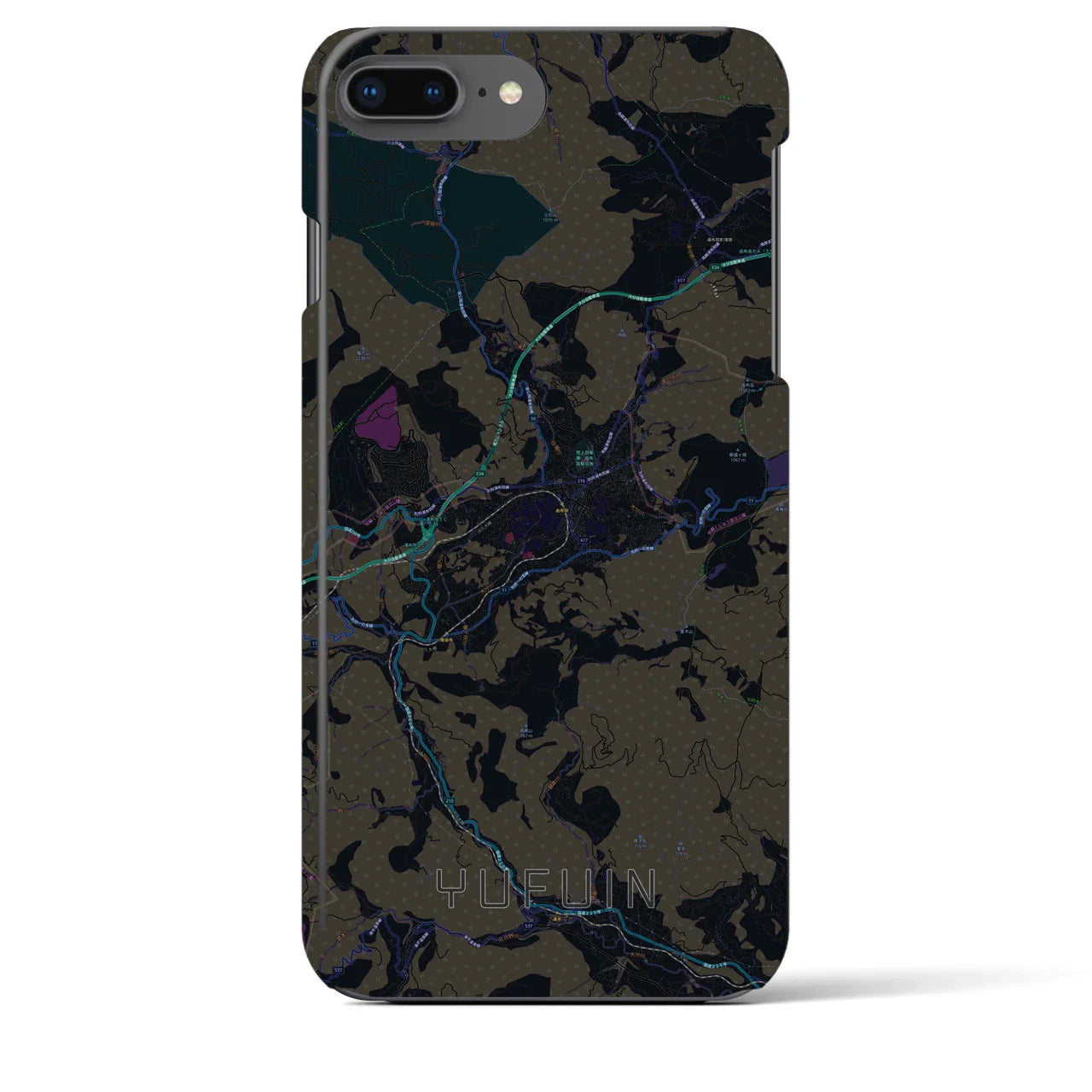 【湯布院(大分県)】地図柄iPhoneケース(バックカバータイプ)