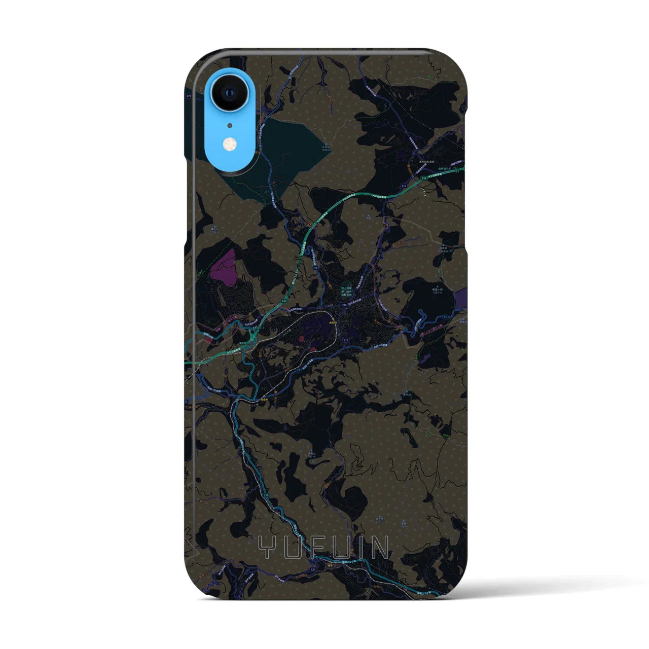 【湯布院(大分県)】地図柄iPhoneケース(バックカバータイプ)