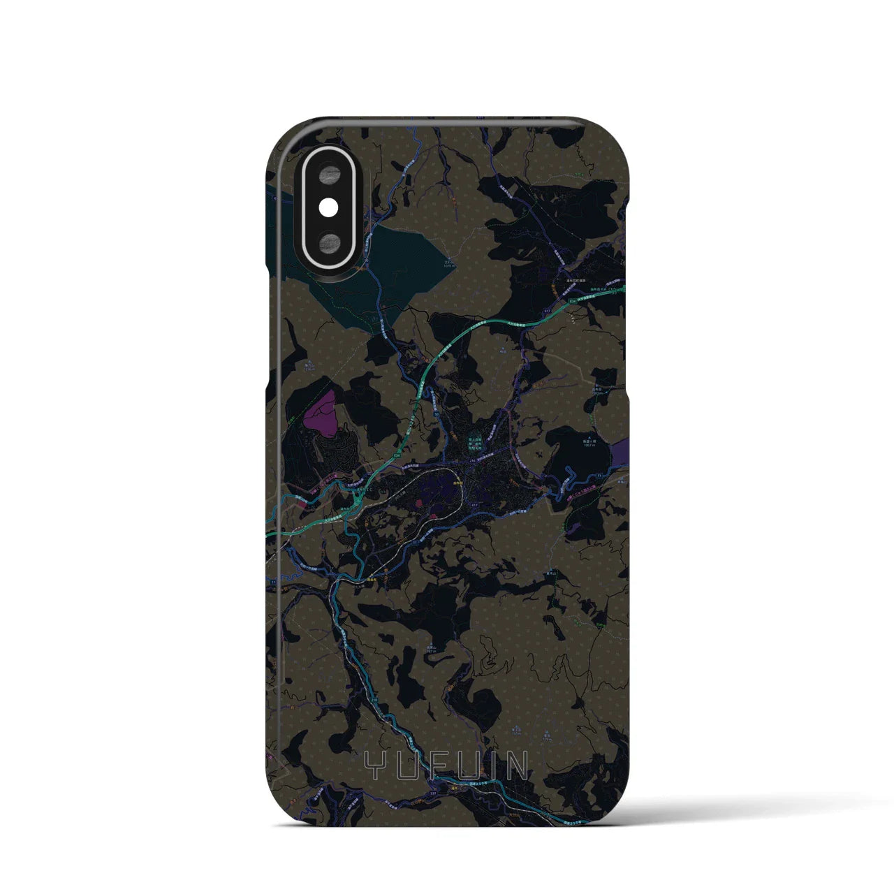 【湯布院(大分県)】地図柄iPhoneケース(バックカバータイプ)