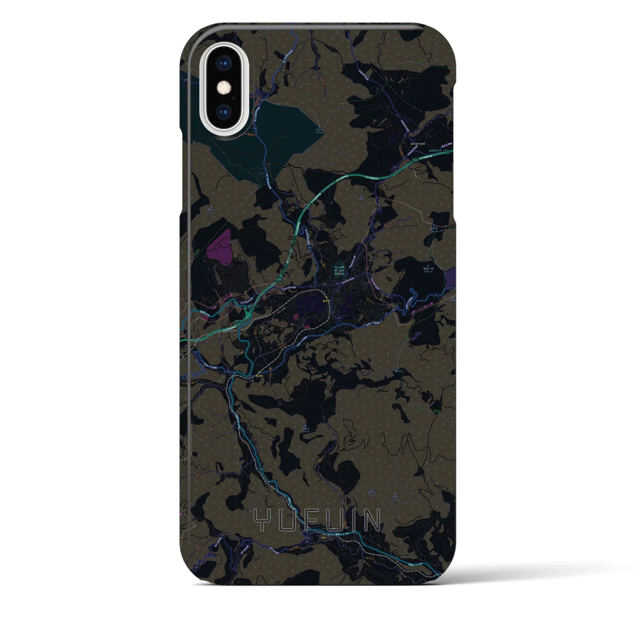 【湯布院(大分県)】地図柄iPhoneケース(バックカバータイプ)