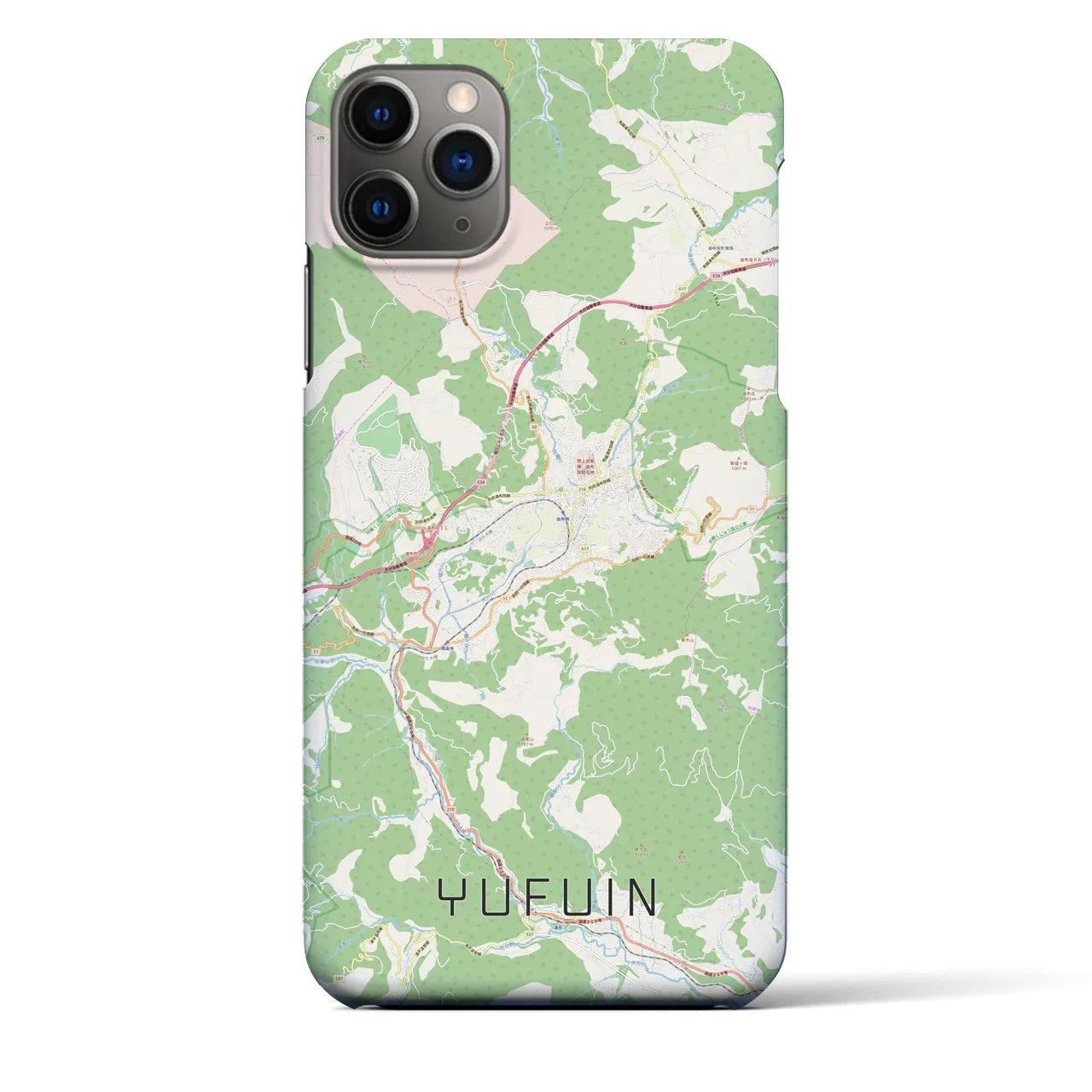 【湯布院(大分県)】地図柄iPhoneケース(バックカバータイプ)