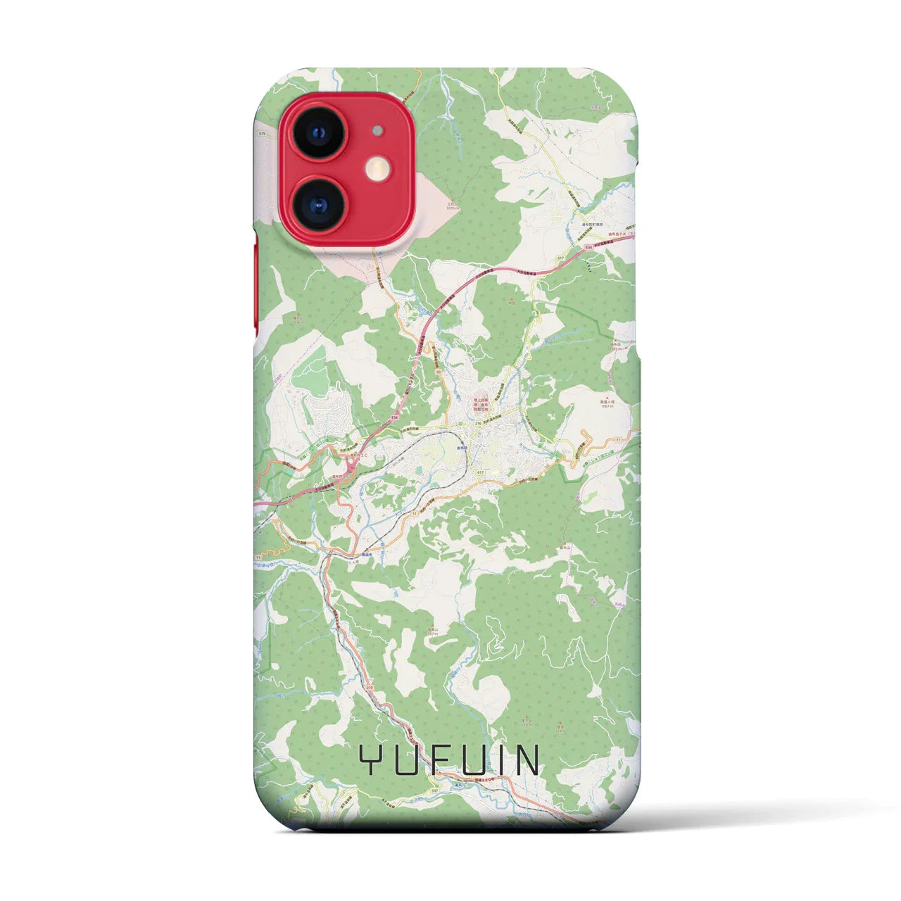 【湯布院(大分県)】地図柄iPhoneケース(バックカバータイプ)