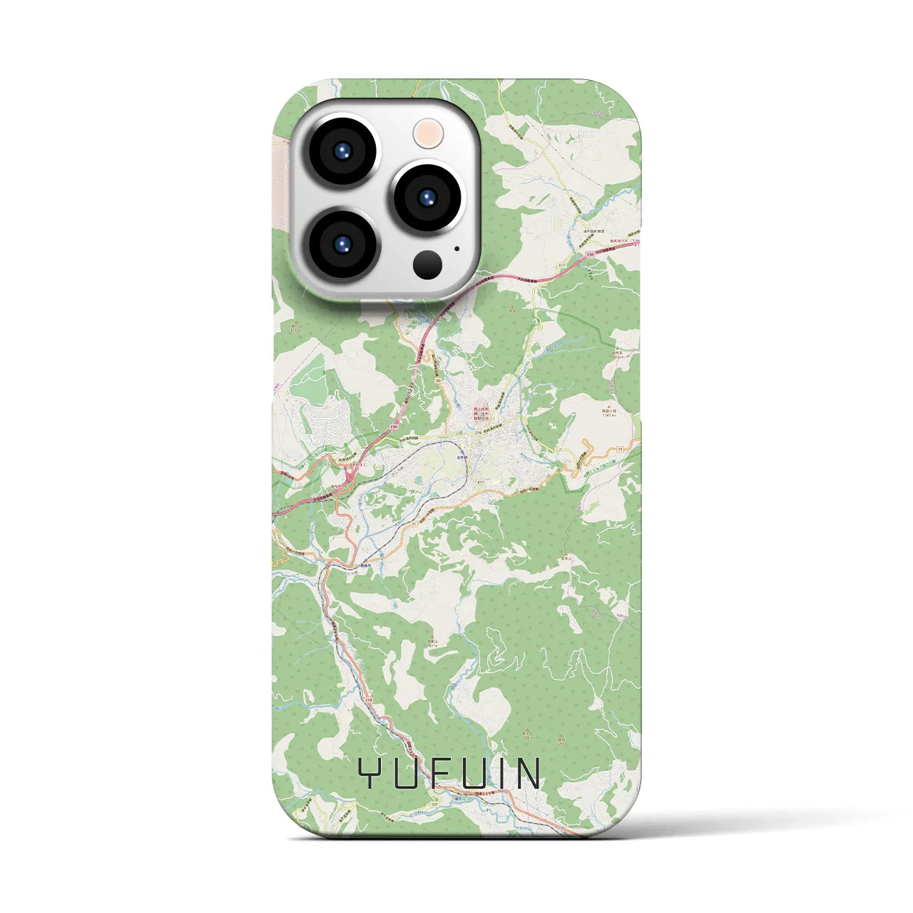 【湯布院(大分県)】地図柄iPhoneケース(バックカバータイプ)