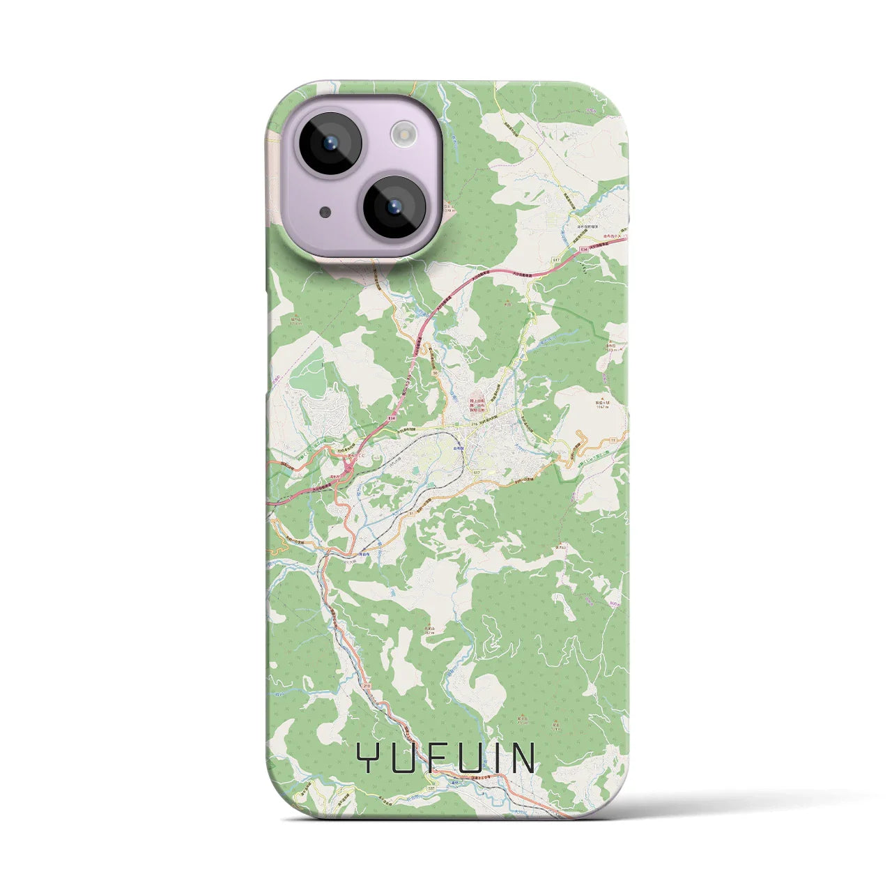 【湯布院(大分県)】地図柄iPhoneケース(バックカバータイプ)