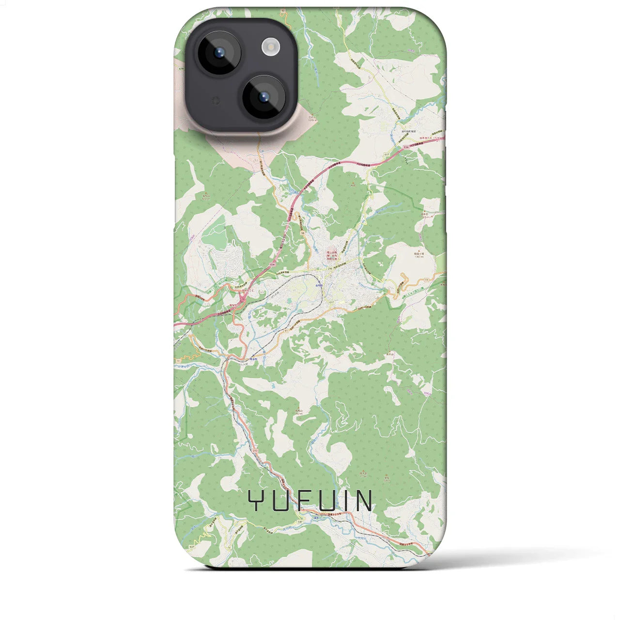 【湯布院(大分県)】地図柄iPhoneケース(バックカバータイプ)