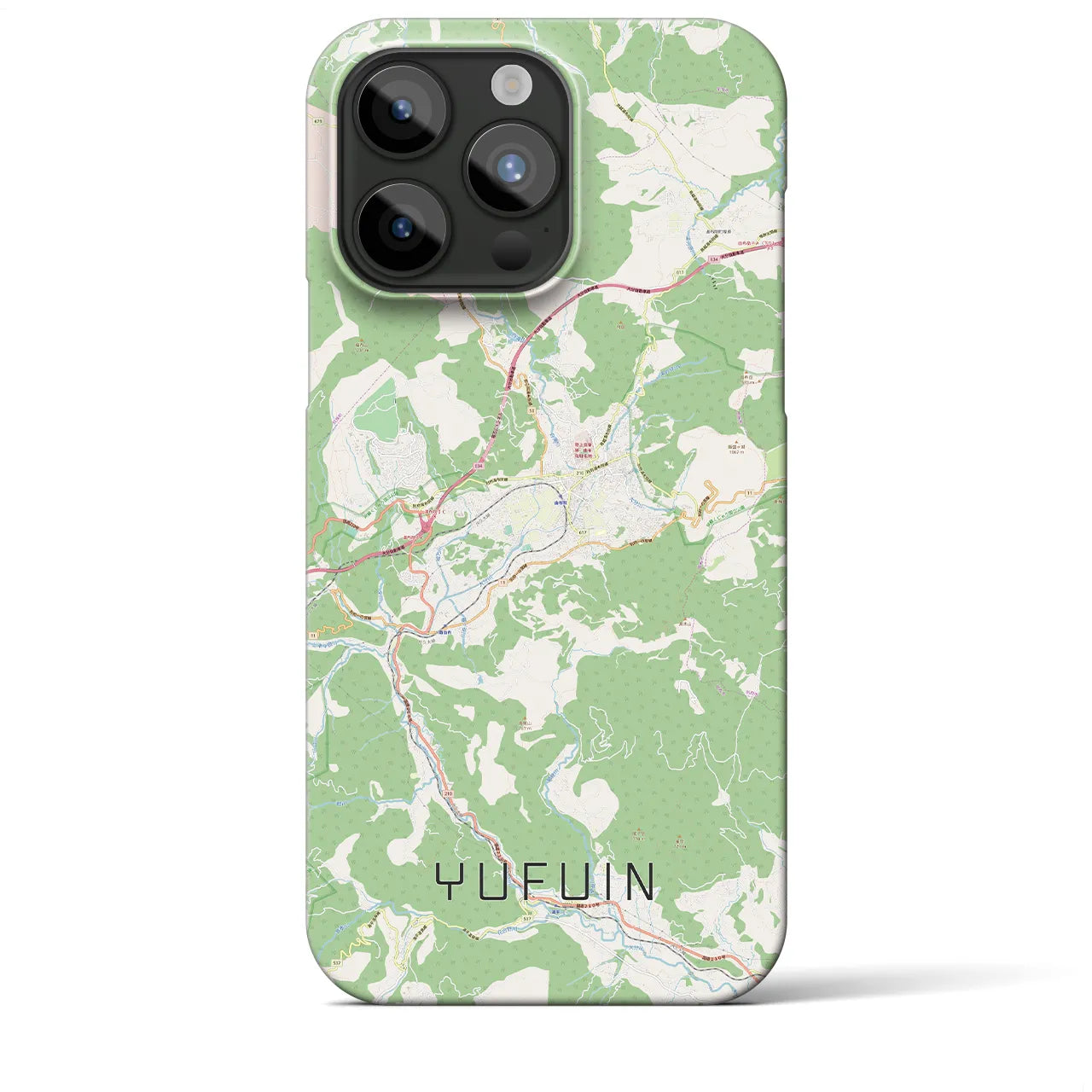 【湯布院(大分県)】地図柄iPhoneケース(バックカバータイプ)