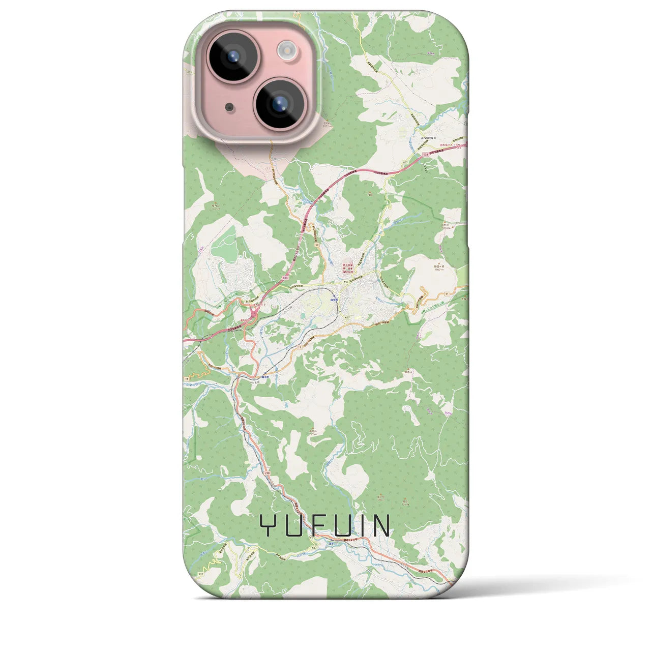 【湯布院(大分県)】地図柄iPhoneケース(バックカバータイプ)