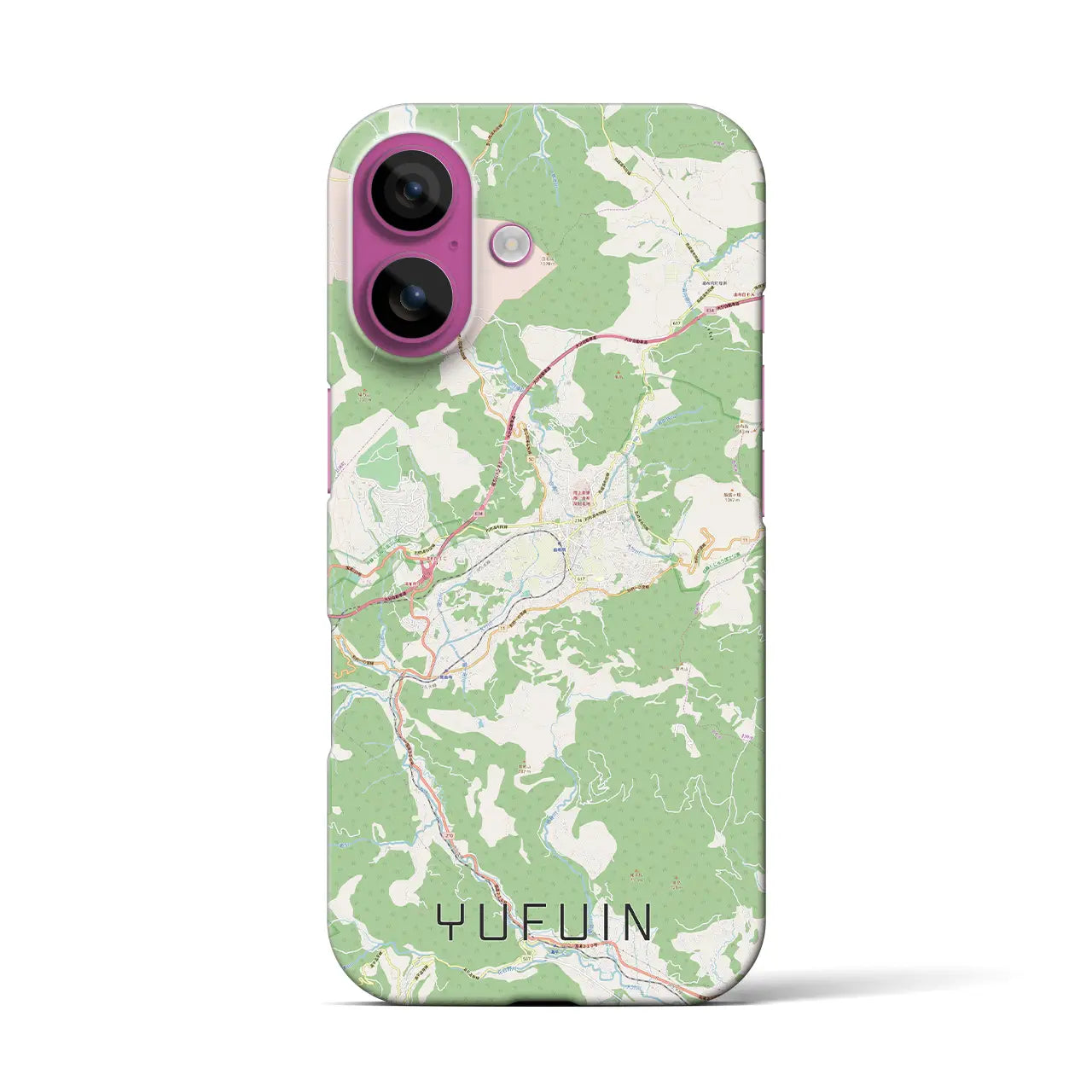 【湯布院(大分県)】地図柄iPhoneケース(バックカバータイプ)