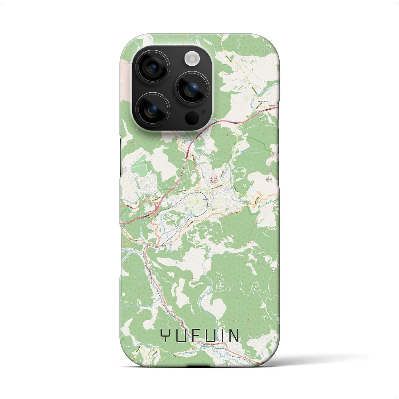 【湯布院(大分県)】地図柄iPhoneケース(バックカバータイプ)