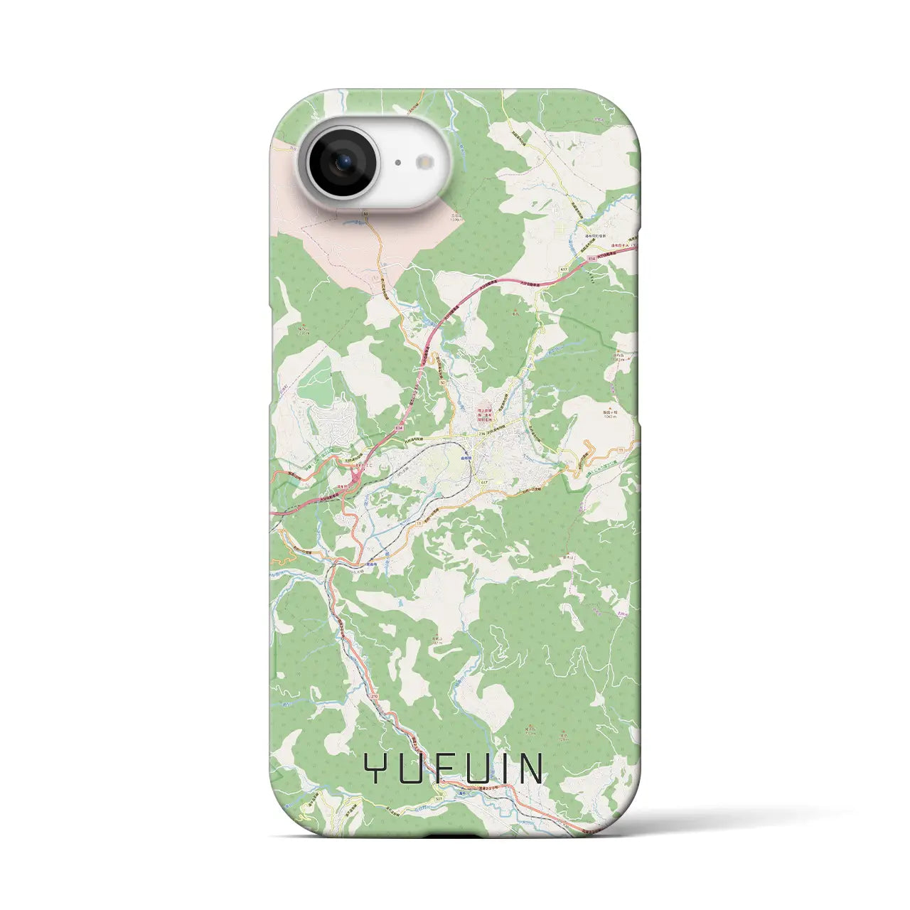 【湯布院(大分県)】地図柄iPhoneケース(バックカバータイプ)