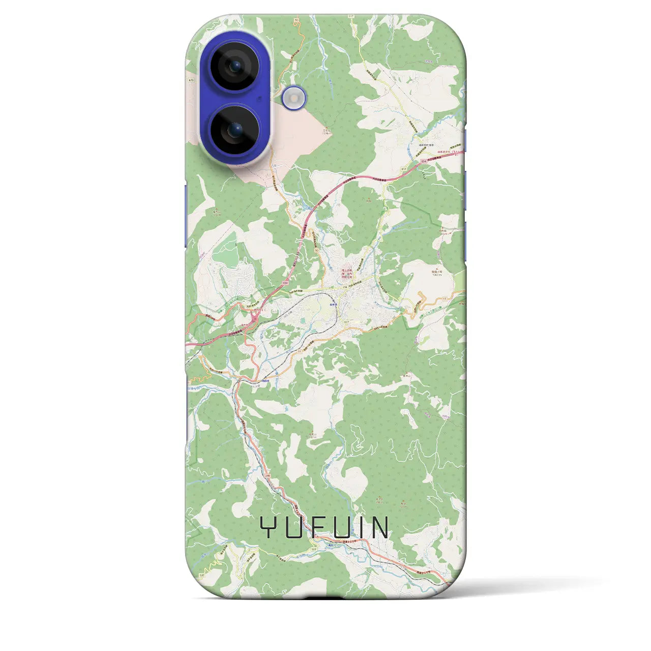 【湯布院(大分県)】地図柄iPhoneケース(バックカバータイプ)ナチュラル・iPhone 16 Pro Max 用