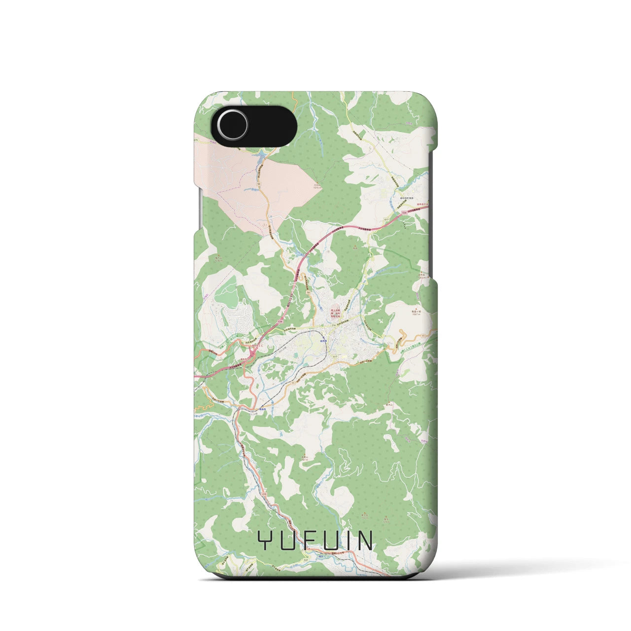 【湯布院(大分県)】地図柄iPhoneケース(バックカバータイプ)