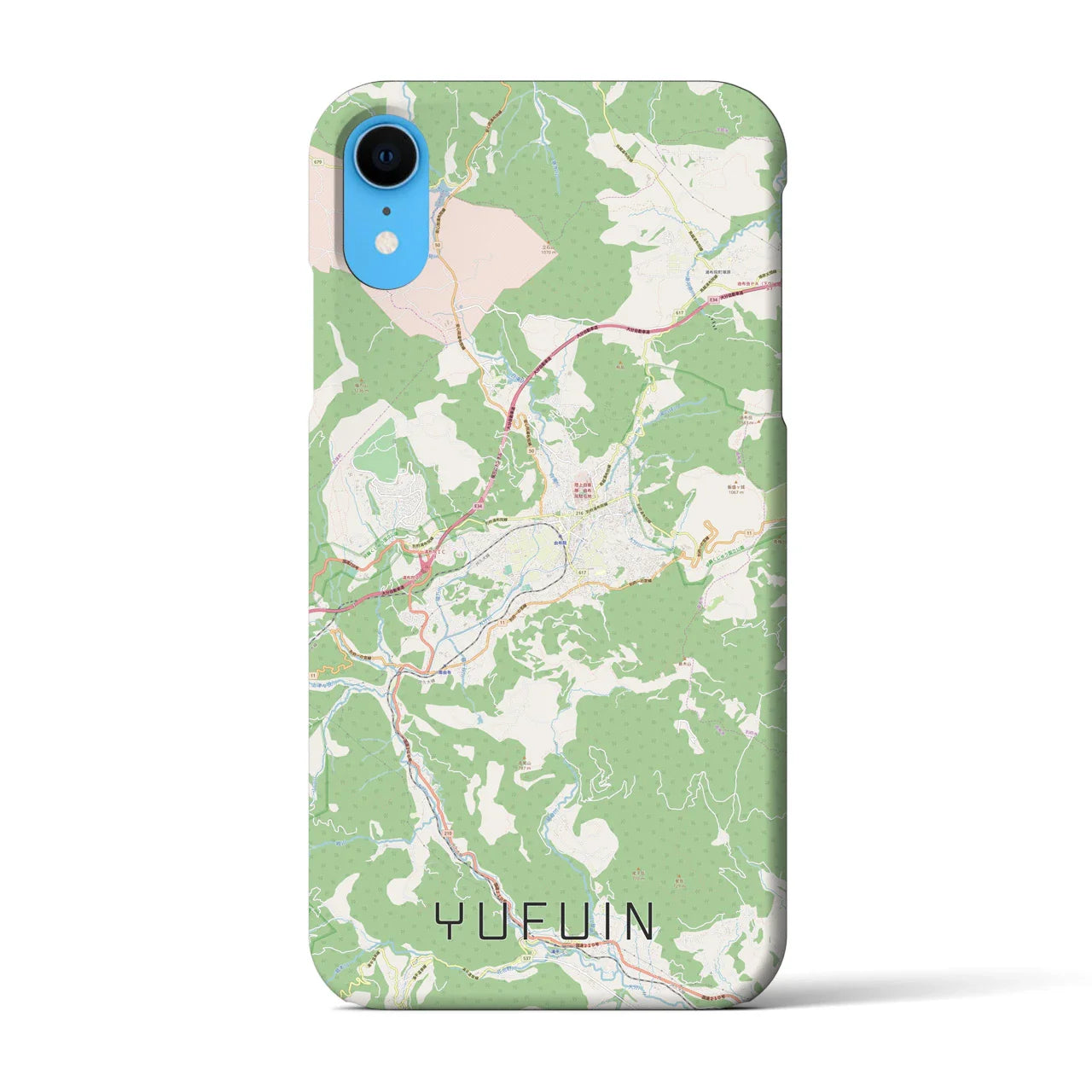 【湯布院(大分県)】地図柄iPhoneケース(バックカバータイプ)