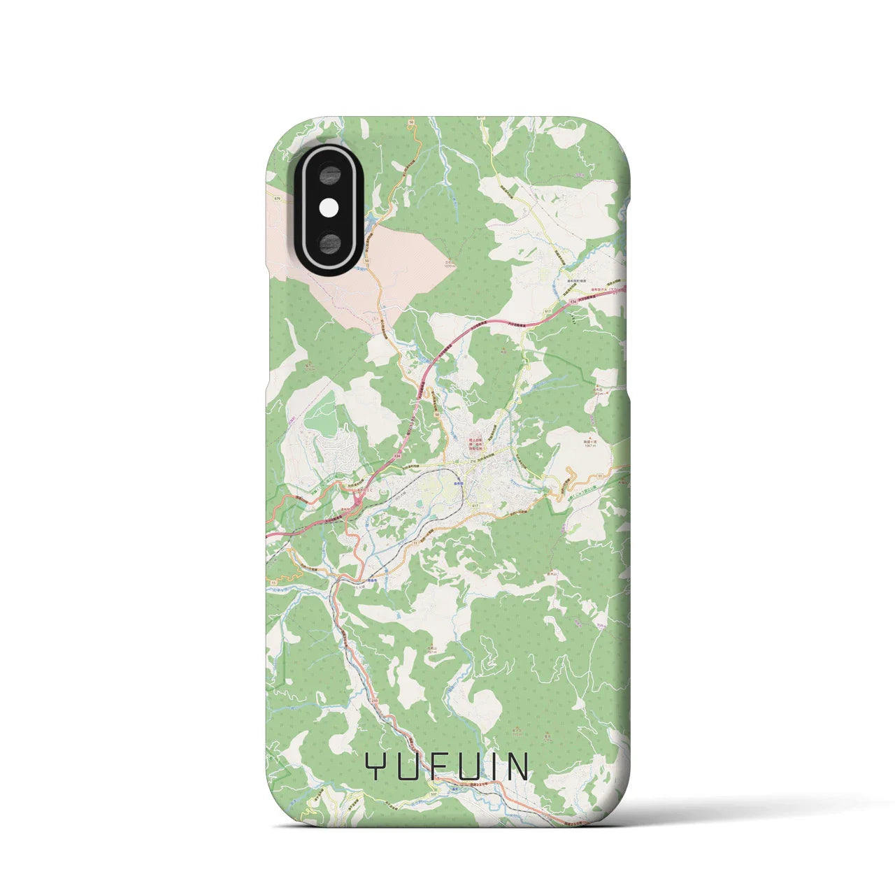 【湯布院(大分県)】地図柄iPhoneケース(バックカバータイプ)