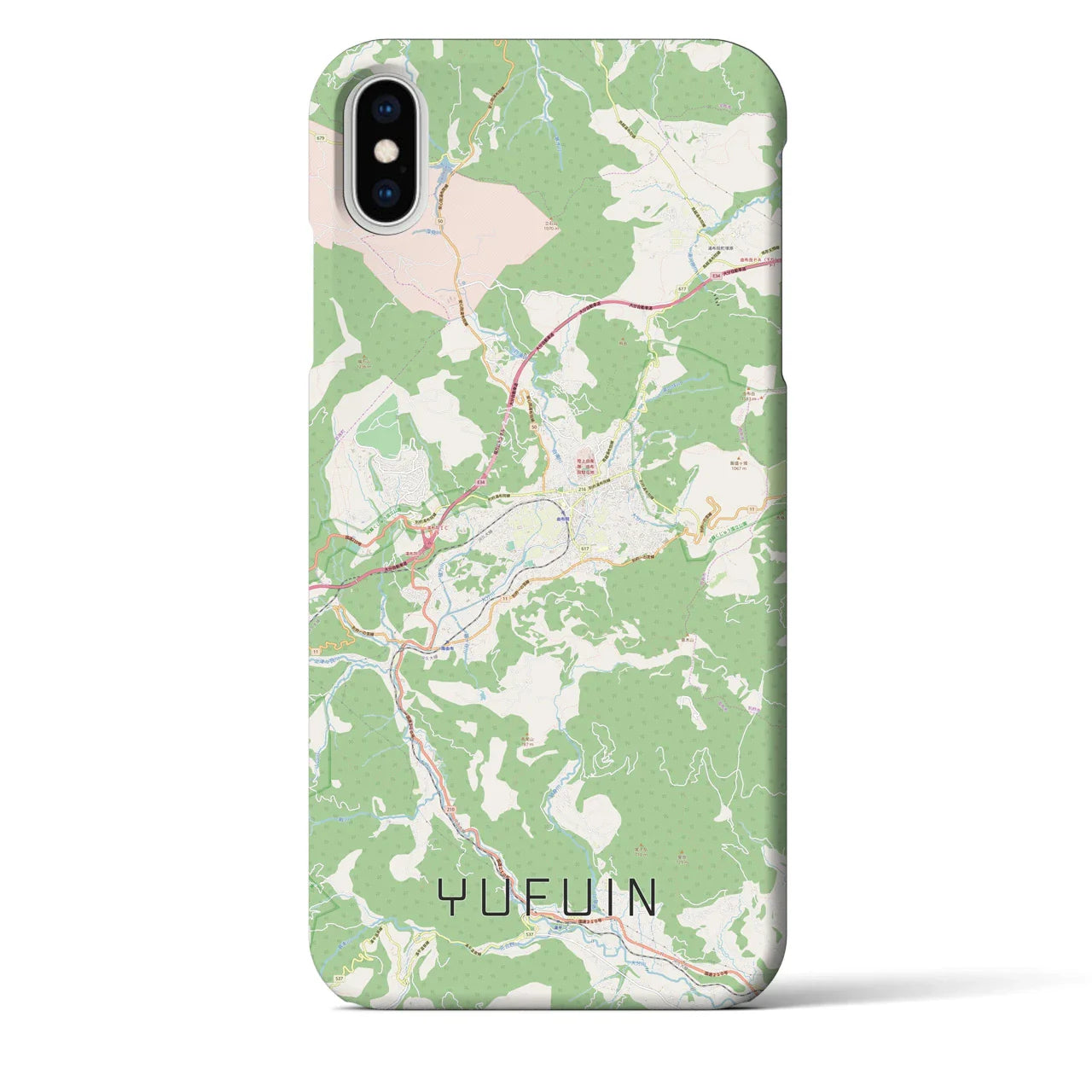 【湯布院(大分県)】地図柄iPhoneケース(バックカバータイプ)