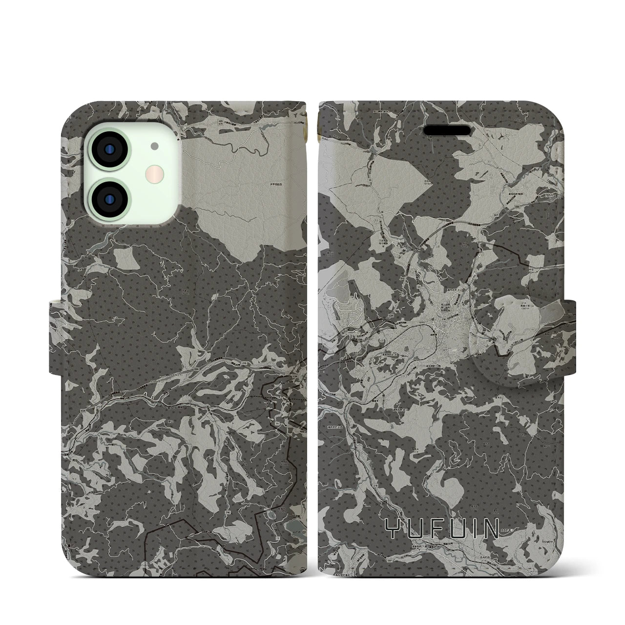 【湯布院(大分県)】地図柄iPhoneケース(手帳タイプ)