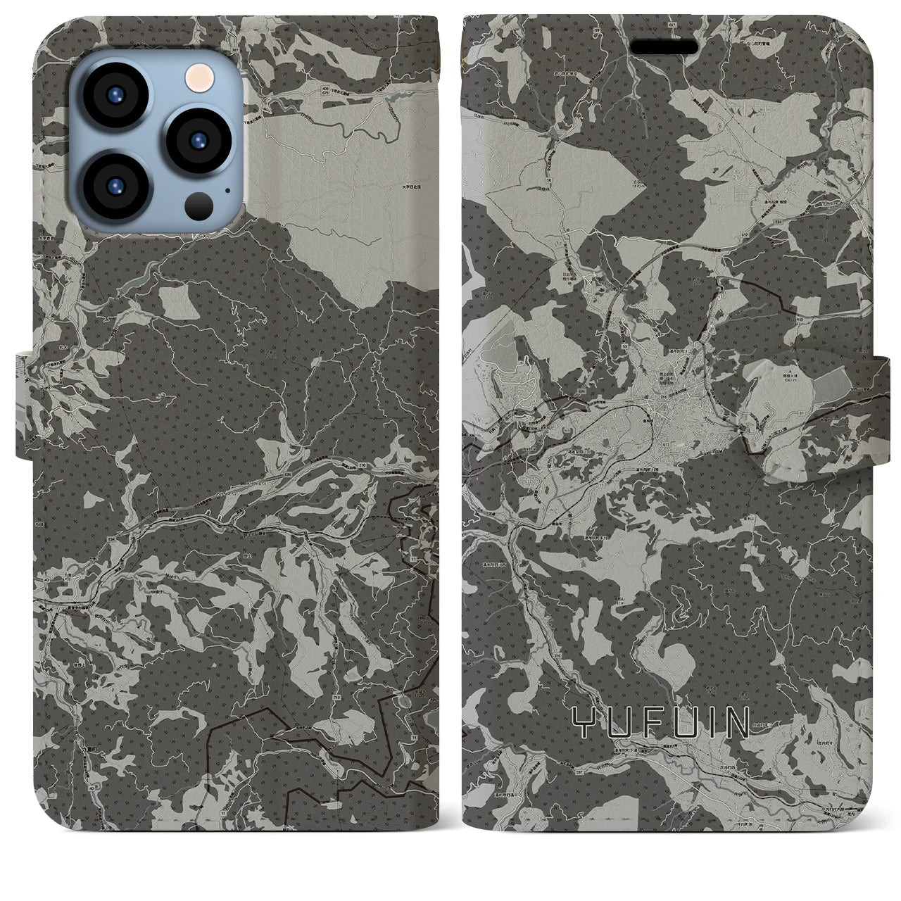 【湯布院(大分県)】地図柄iPhoneケース(手帳タイプ)