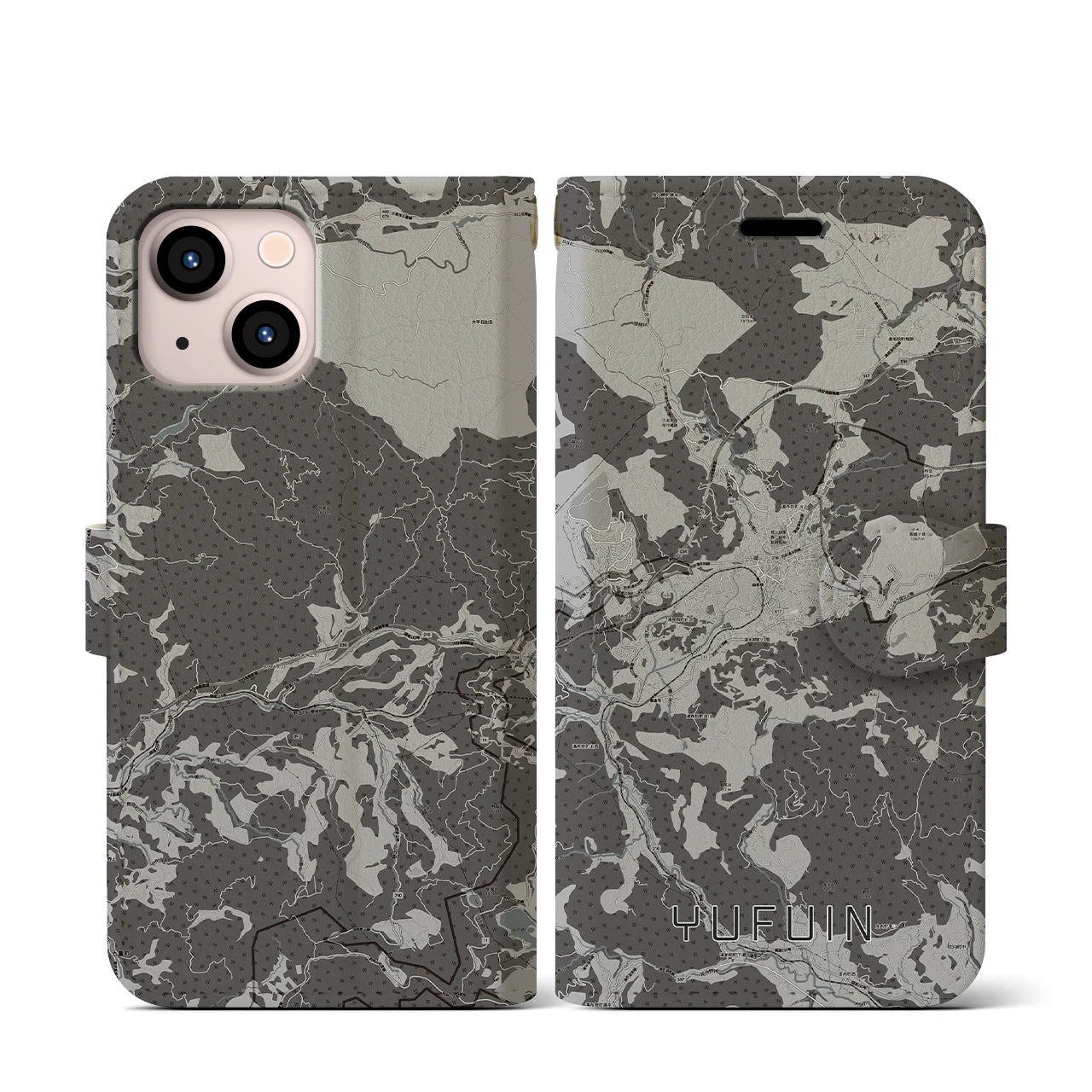 【湯布院(大分県)】地図柄iPhoneケース(手帳タイプ)