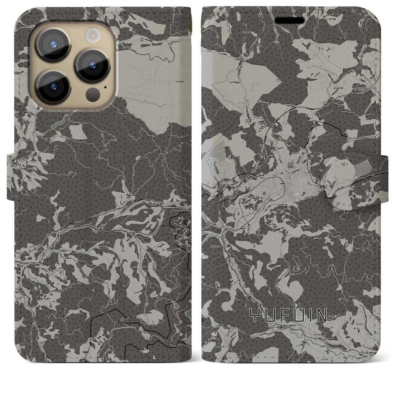 【湯布院(大分県)】地図柄iPhoneケース(手帳タイプ)