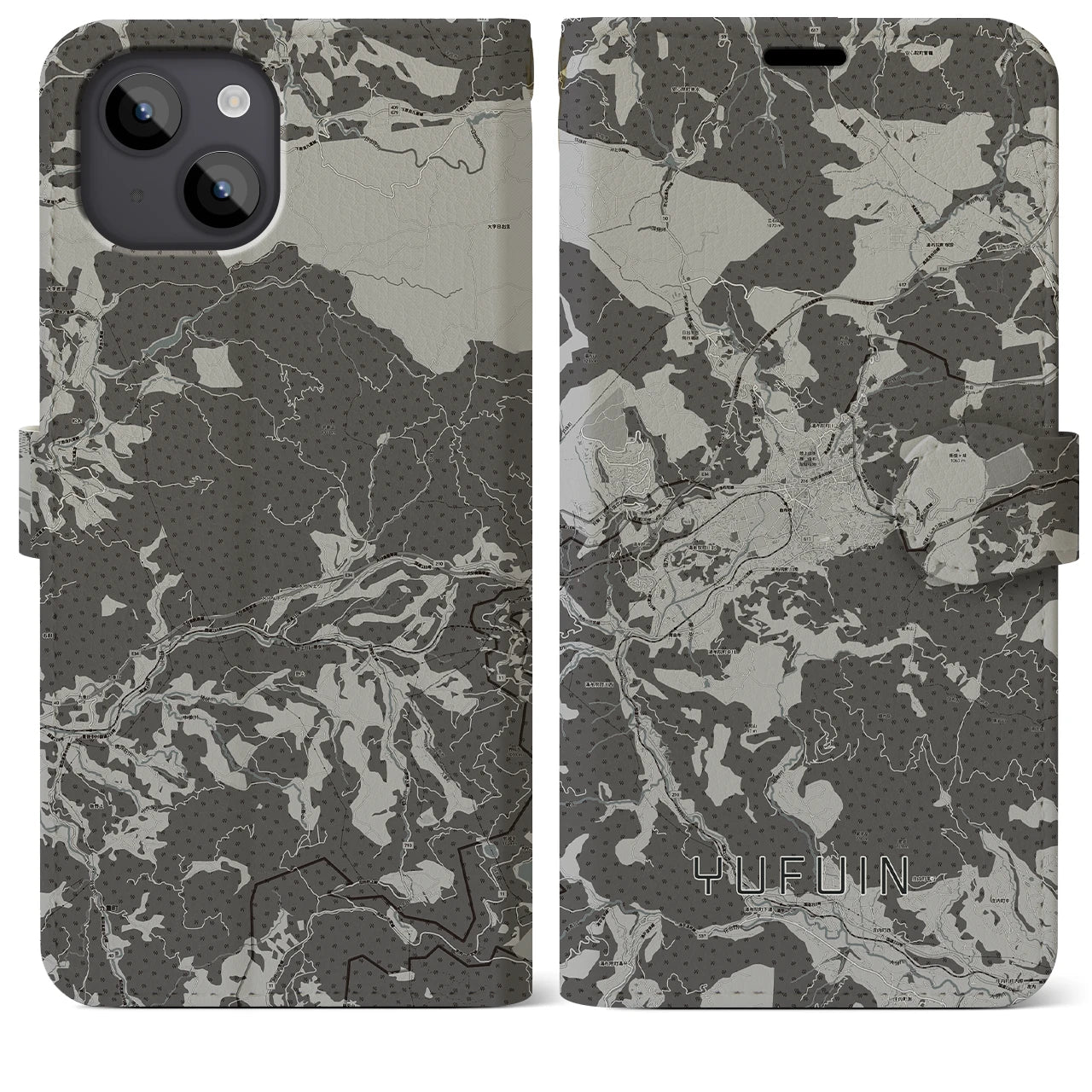 【湯布院(大分県)】地図柄iPhoneケース(手帳タイプ)