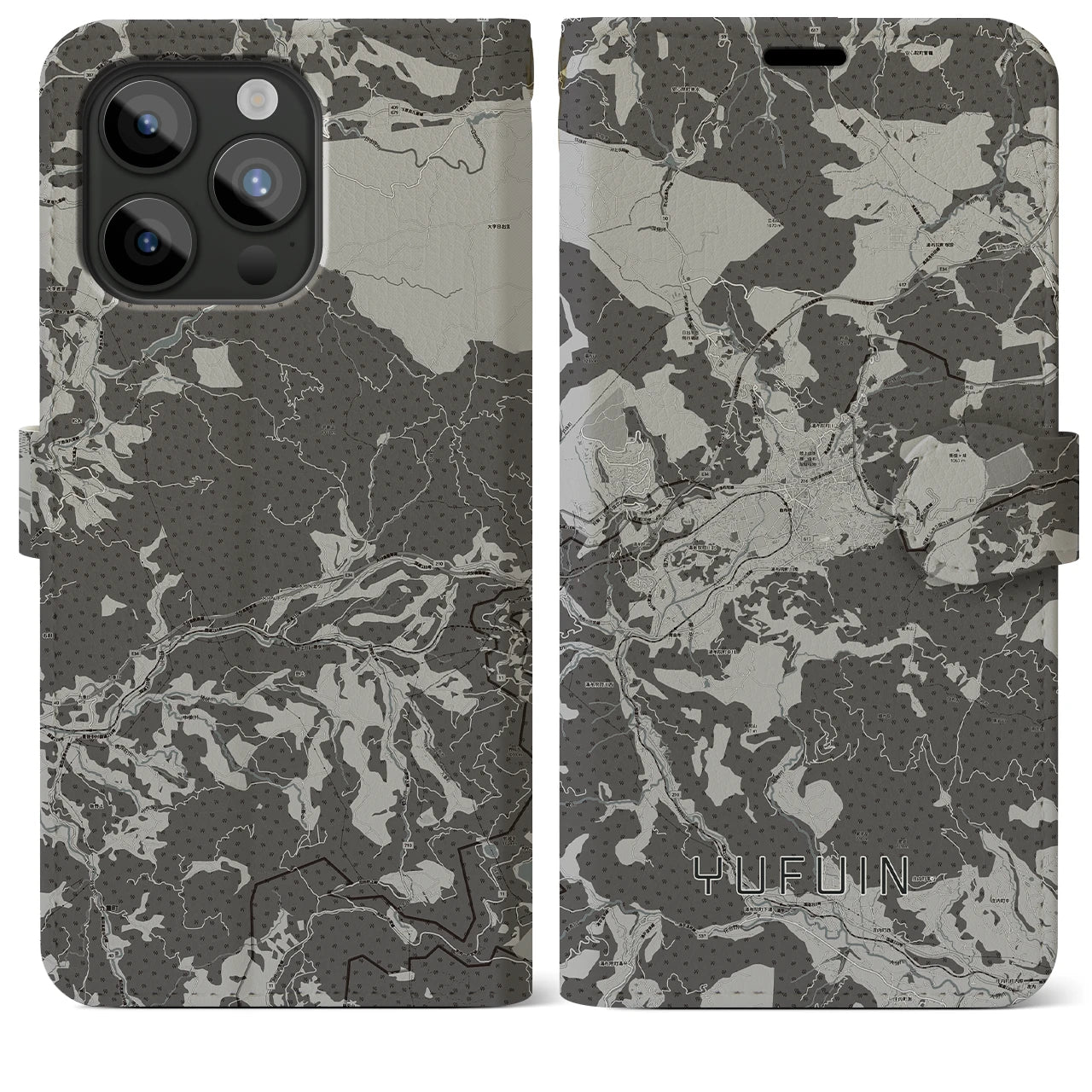 【湯布院(大分県)】地図柄iPhoneケース(手帳タイプ)