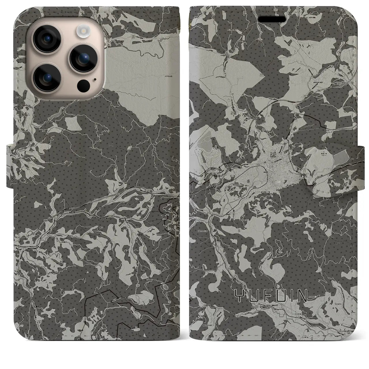 【湯布院(大分県)】地図柄iPhoneケース(手帳タイプ)