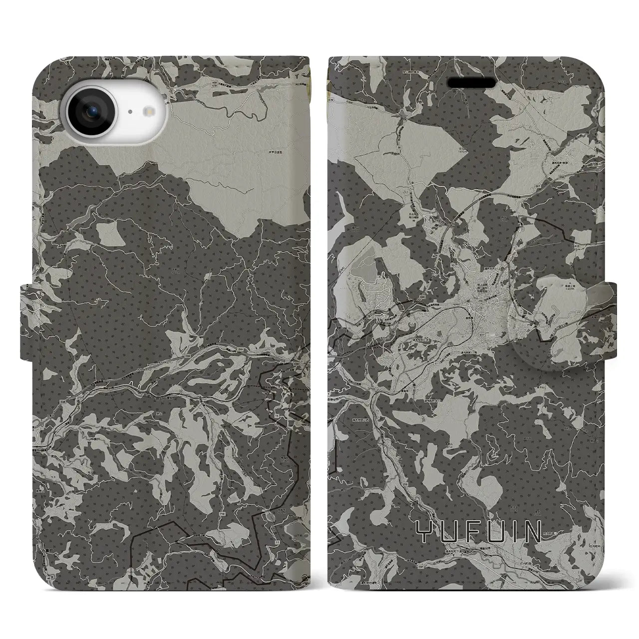 【湯布院(大分県)】地図柄iPhoneケース(手帳タイプ)